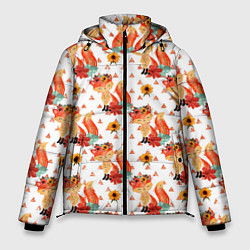 Куртка зимняя мужская Рыжие лисички, цвет: 3D-светло-серый