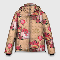 Куртка зимняя мужская Праздничное настроение - сюрприз, цвет: 3D-красный