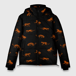 Куртка зимняя мужская Тигры паттерн Tigers pattern, цвет: 3D-красный