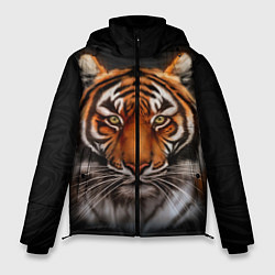 Куртка зимняя мужская Реалистичный тигр Realistic Tiger, цвет: 3D-черный