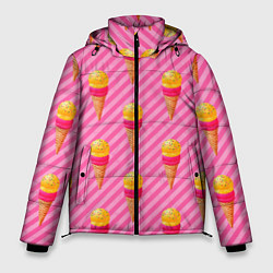 Куртка зимняя мужская Сладкое мороженое паттерн, цвет: 3D-красный