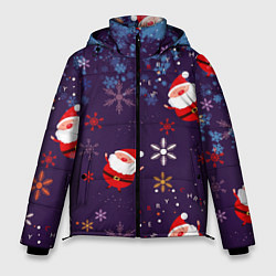 Куртка зимняя мужская Дед Мороз в снежинках, цвет: 3D-светло-серый