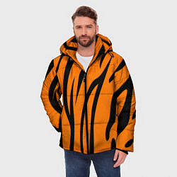 Куртка зимняя мужская Текстура тиграtiger, цвет: 3D-черный — фото 2