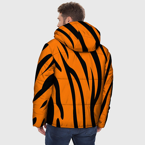 Мужская зимняя куртка Текстура тиграtiger / 3D-Красный – фото 4