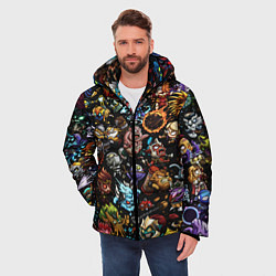 Куртка зимняя мужская DOTA 2 ВСЕ ПЕРСОНАЖИ В ЦВЕТЕ, цвет: 3D-светло-серый — фото 2