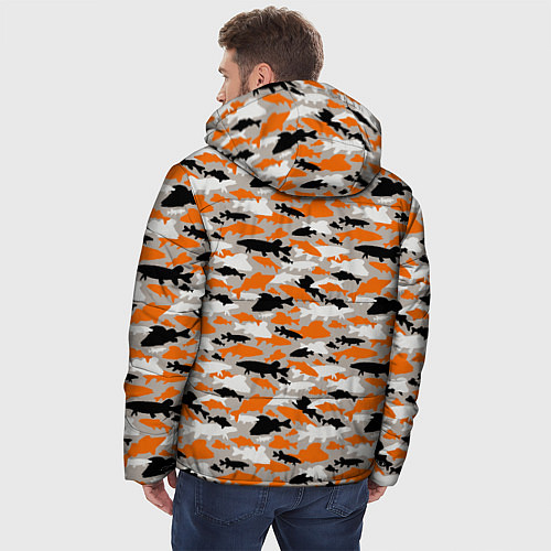 Мужская зимняя куртка Рыболовный камуфляж из рыб / 3D-Светло-серый – фото 4