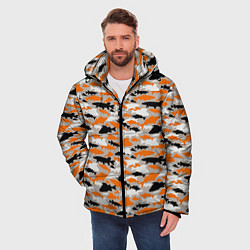 Куртка зимняя мужская Рыболовный камуфляж из рыб, цвет: 3D-светло-серый — фото 2