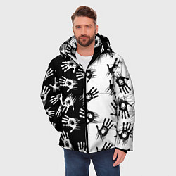 Куртка зимняя мужская Death Stranding паттерн логотипов, цвет: 3D-красный — фото 2