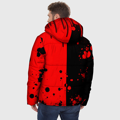 Мужская зимняя куртка Deltarune black & red / 3D-Красный – фото 4