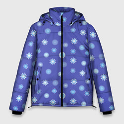 Куртка зимняя мужская Снежинки Новогодние, цвет: 3D-светло-серый