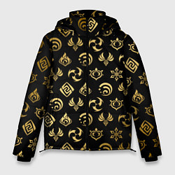 Куртка зимняя мужская GOLDEN GENSHIN IMPACT PATTERN ЗОЛОТО ГЕНШИН ИМПАКТ, цвет: 3D-черный