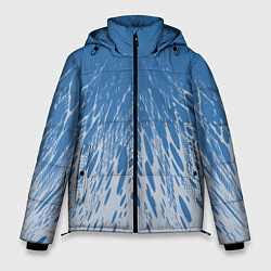 Мужская зимняя куртка Коллекция Rays Лучи Голубой и серый Абстракция 650
