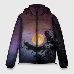 Куртка зимняя мужская Night sky with full moon by Apkx, цвет: 3D-светло-серый