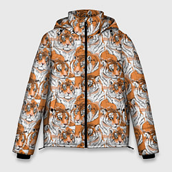 Мужская зимняя куртка Тигры рисованный стиль