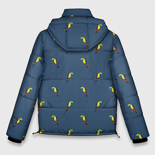 Мужская зимняя куртка Тукан паттерн / 3D-Светло-серый – фото 2