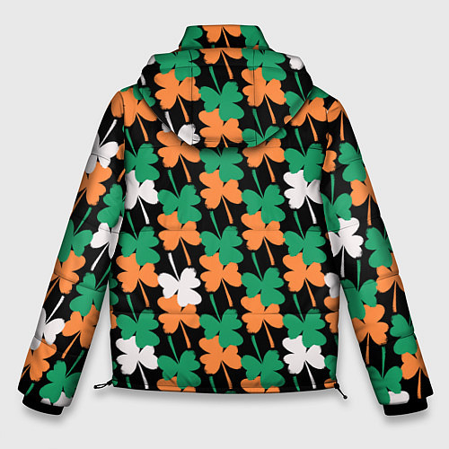 Мужская зимняя куртка Клевер в цветах Ирландского флага паттерн / 3D-Светло-серый – фото 2