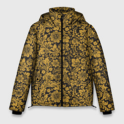 Куртка зимняя мужская Золотые Цветы хохлома, цвет: 3D-светло-серый