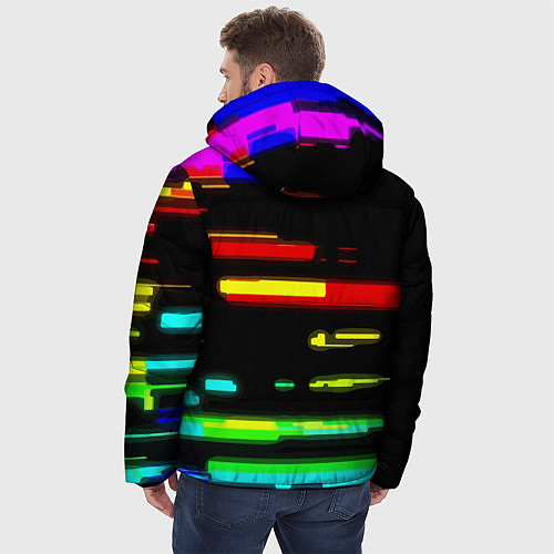 Мужская зимняя куртка Color fashion glitch / 3D-Красный – фото 4