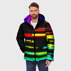Куртка зимняя мужская Color fashion glitch, цвет: 3D-красный — фото 2