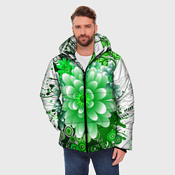 Куртка зимняя мужская Яркая пышная летняя зелень, цвет: 3D-светло-серый — фото 2