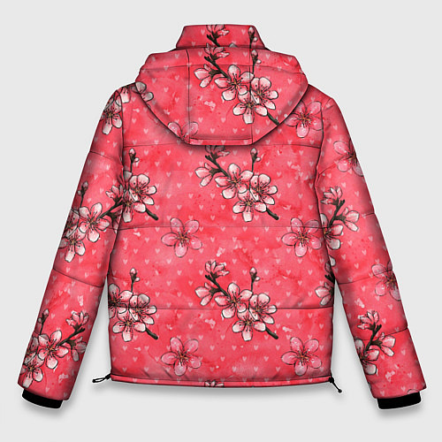 Мужская зимняя куртка Сакура красная / 3D-Светло-серый – фото 2