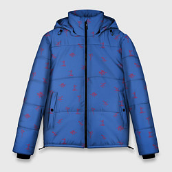 Мужская зимняя куртка Зимние виды спорта на синем фоне
