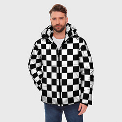 Куртка зимняя мужская Chess Squares Cubes, цвет: 3D-черный — фото 2