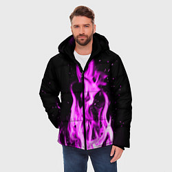 Куртка зимняя мужская ОГОНЬ НЕОНОВЫЙ ПЛАМЯ, цвет: 3D-черный — фото 2
