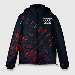 Куртка зимняя мужская Audi капли красок, цвет: 3D-красный