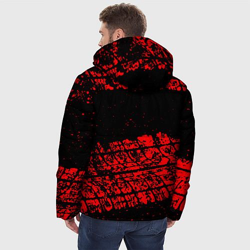 Мужская зимняя куртка Honda Следы от шин / 3D-Красный – фото 4