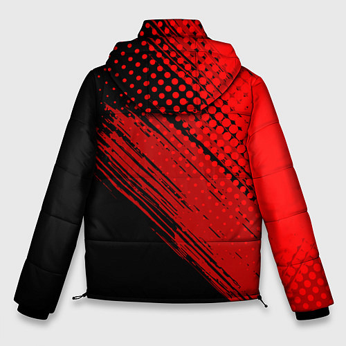 Мужская зимняя куртка Honda - Red texture / 3D-Светло-серый – фото 2
