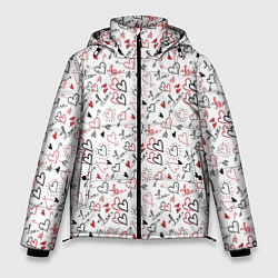 Куртка зимняя мужская Valentines Pattern, цвет: 3D-светло-серый