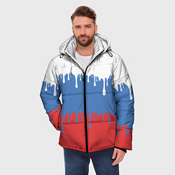 Куртка зимняя мужская Флаг России потёки, цвет: 3D-красный — фото 2