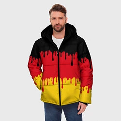Куртка зимняя мужская Флаг Германии потёки, цвет: 3D-черный — фото 2