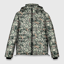 Куртка зимняя мужская Доллары банкноты, цвет: 3D-светло-серый