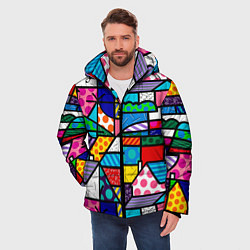Куртка зимняя мужская Ромеро Бритто красочный узор, цвет: 3D-черный — фото 2