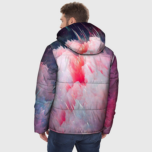 Мужская зимняя куртка Абстрактный яркий космос / 3D-Светло-серый – фото 4