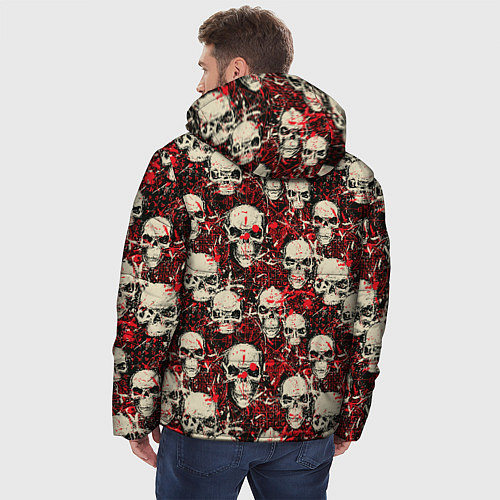 Мужская зимняя куртка Кровавые Черепа Skulls / 3D-Красный – фото 4