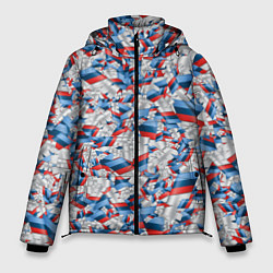 Куртка зимняя мужская М-ка БМВ Паттерн, цвет: 3D-красный