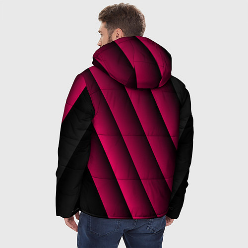 Мужская зимняя куртка Red Stripe 3D Красные полосы / 3D-Красный – фото 4