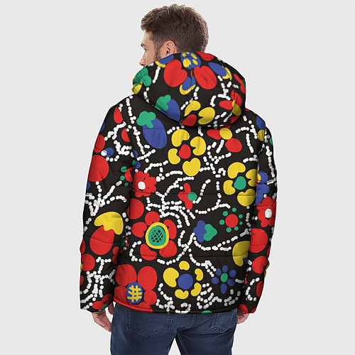 Мужская зимняя куртка Узор Цветочный сон / 3D-Красный – фото 4