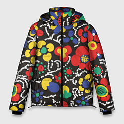 Куртка зимняя мужская Узор Цветочный сон, цвет: 3D-красный