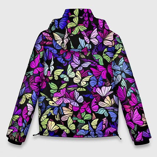Мужская зимняя куртка Витражные бабочки / 3D-Светло-серый – фото 2
