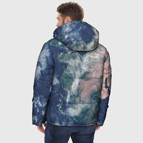 Мужская зимняя куртка Земля из космоса / 3D-Светло-серый – фото 4