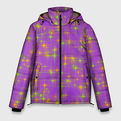 Куртка зимняя мужская Космос, лиловое звёздное небо, цвет: 3D-черный