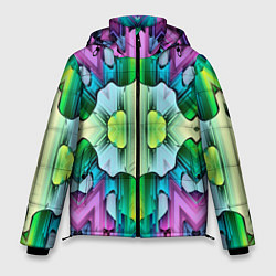 Куртка зимняя мужская Калейдоскоп паттерн, цвет: 3D-светло-серый