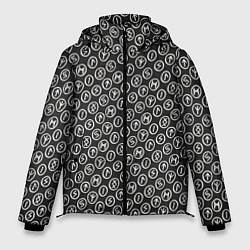 Куртка зимняя мужская Рунический алфавит паттерн, цвет: 3D-черный