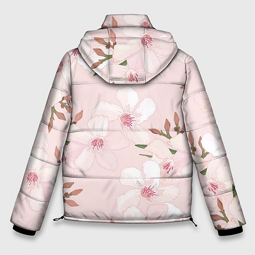 Мужская зимняя куртка Розовые цветы весны / 3D-Светло-серый – фото 2