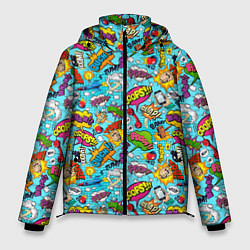 Куртка зимняя мужская Поп арт пузыри, цвет: 3D-светло-серый