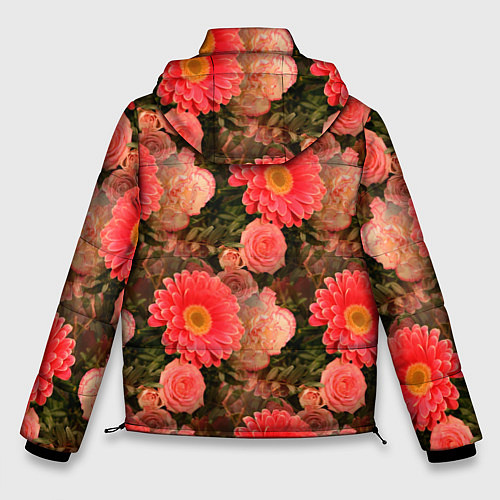 Мужская зимняя куртка Полевые цветочки дачные цветы / 3D-Светло-серый – фото 2